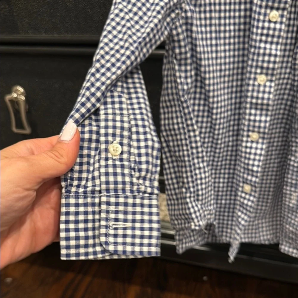 Ralph Lauren Navy Checkered Shirt with Red Logo